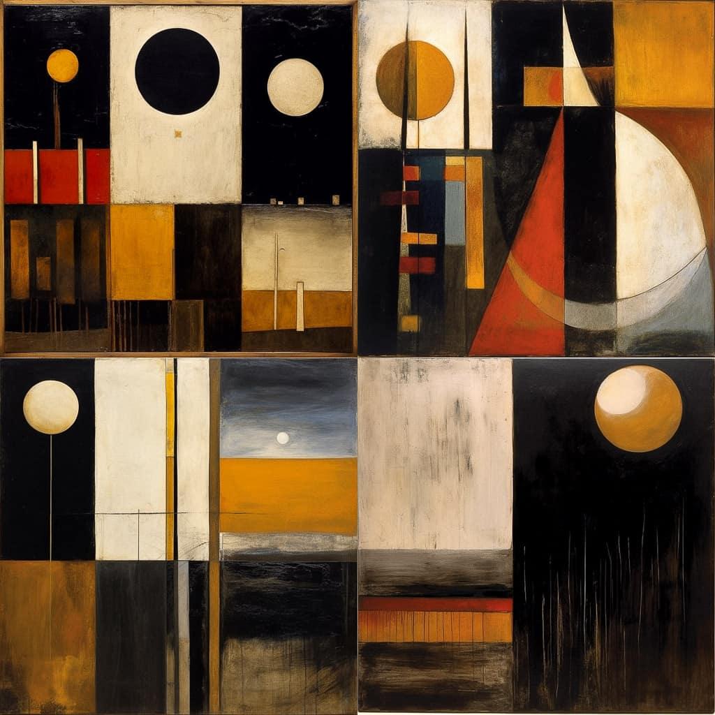Colin McCahon style, Midjourney V5.1, render 1 of 4