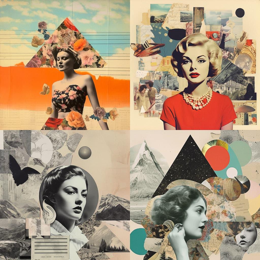 Collage style, Midjourney V5.1, render 1 of 4