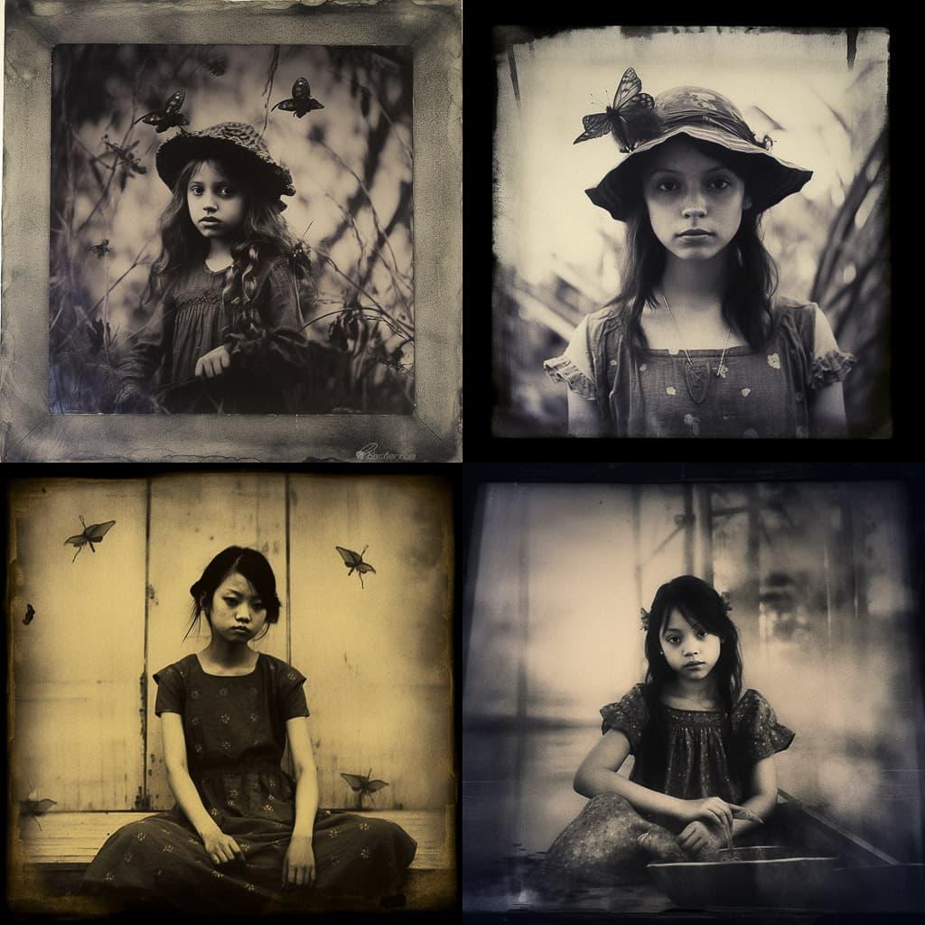 Collodion print style, Midjourney V5.1, render 1 of 4