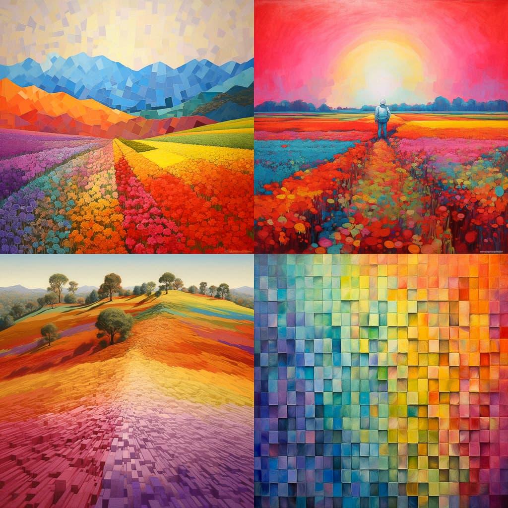 Color field painting style, Midjourney V5.1, render 1 of 4