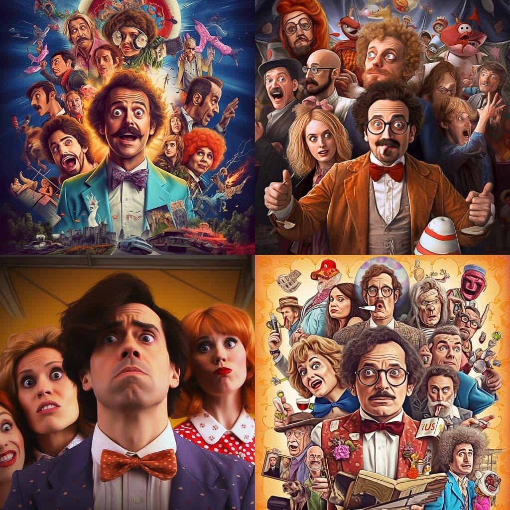 Comedy movie style, Midjourney V5.1, render 1 of 4
