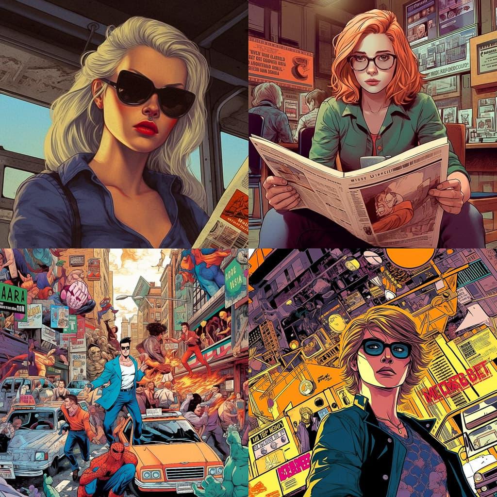 Comic book style style, Midjourney V5.1, render 1 of 4