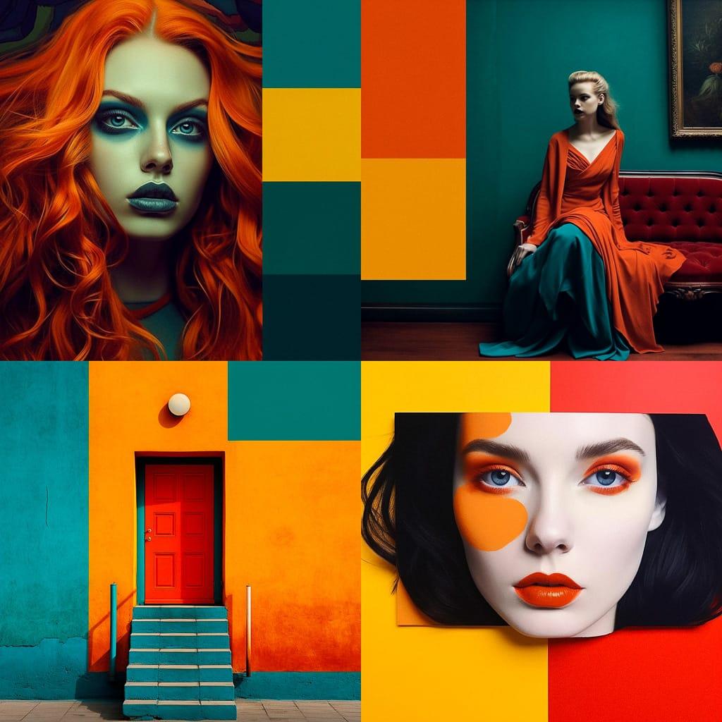 Complementary colors style, Midjourney V5.1, render 1 of 4