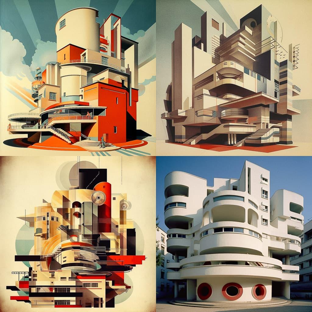 Constructivist architecture style, Midjourney V5.1, render 1 of 4