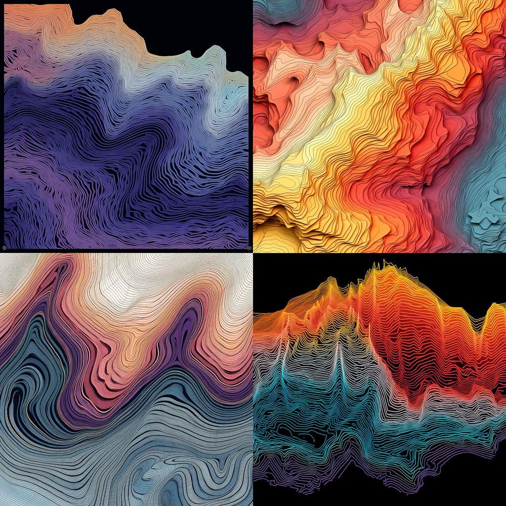 Contour plot style, Midjourney V5.1, render 1 of 4