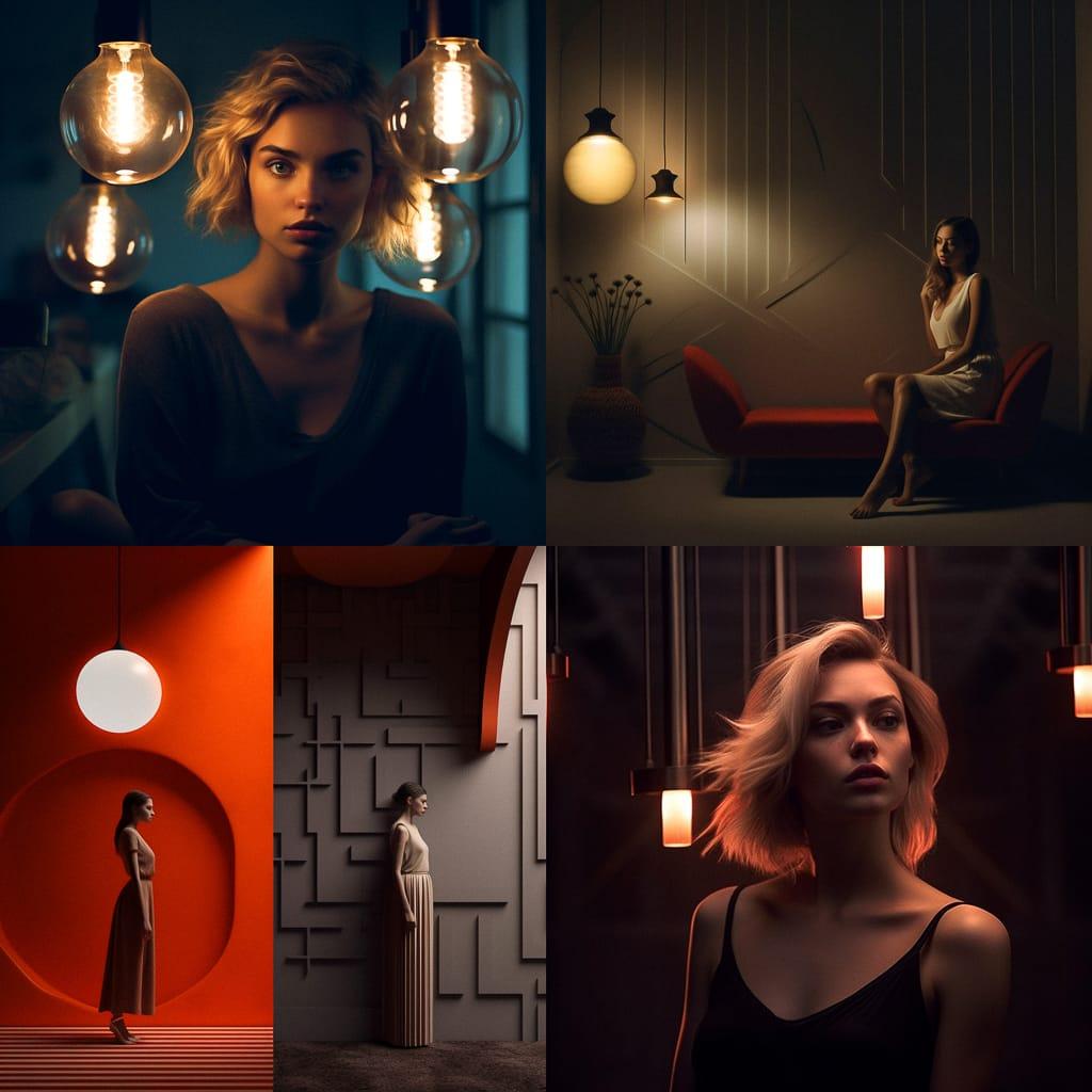 Contrasted lighting style, Midjourney V5.1, render 1 of 4