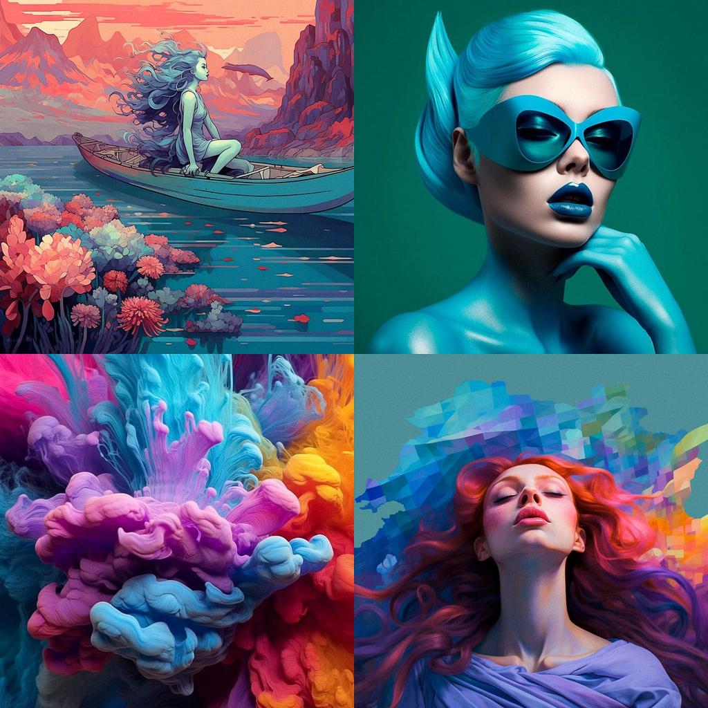 Cool colors style, Midjourney V5.1, render 1 of 4