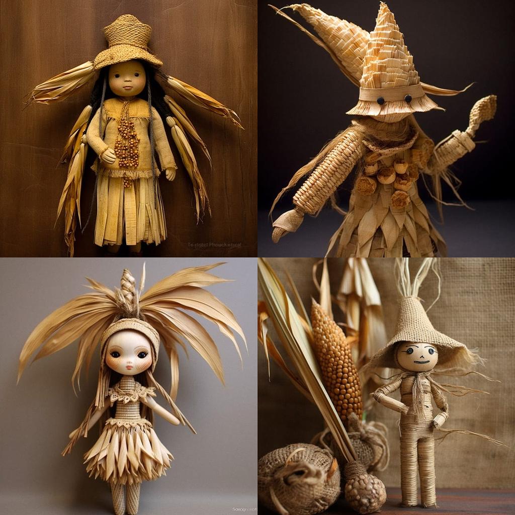 Corn husk doll style, Midjourney V5.1, render 1 of 4