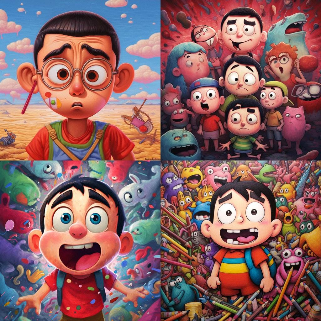 Crayon Shin-chan style, Midjourney V5.1, render 1 of 4