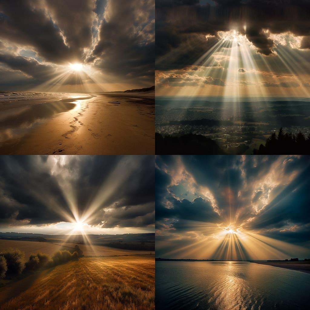 Crepuscular rays style, Midjourney V5.1, render 1 of 4
