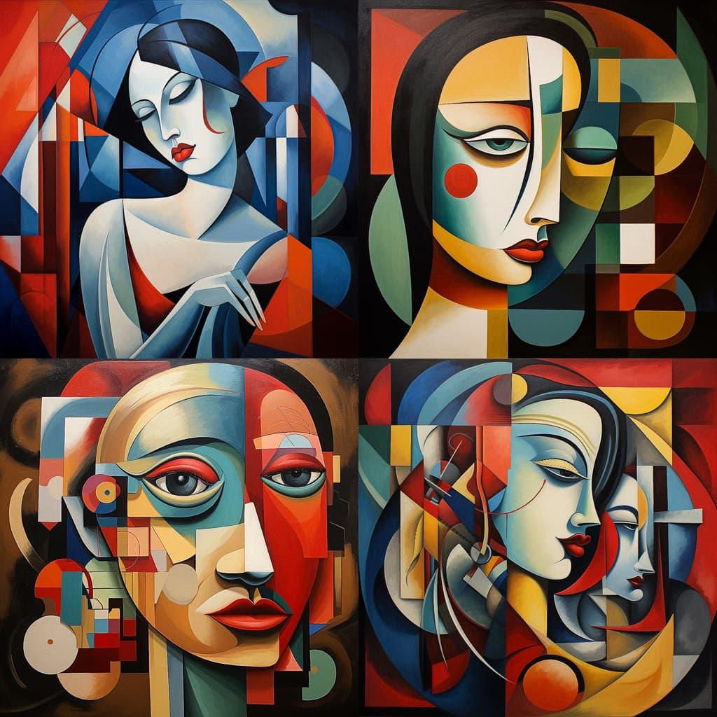 Cubism style, Midjourney V5.1, render 1 of 4