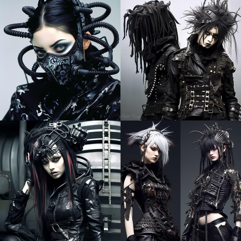 Cybergoth fashion style, Midjourney V5.1, render 1 of 4