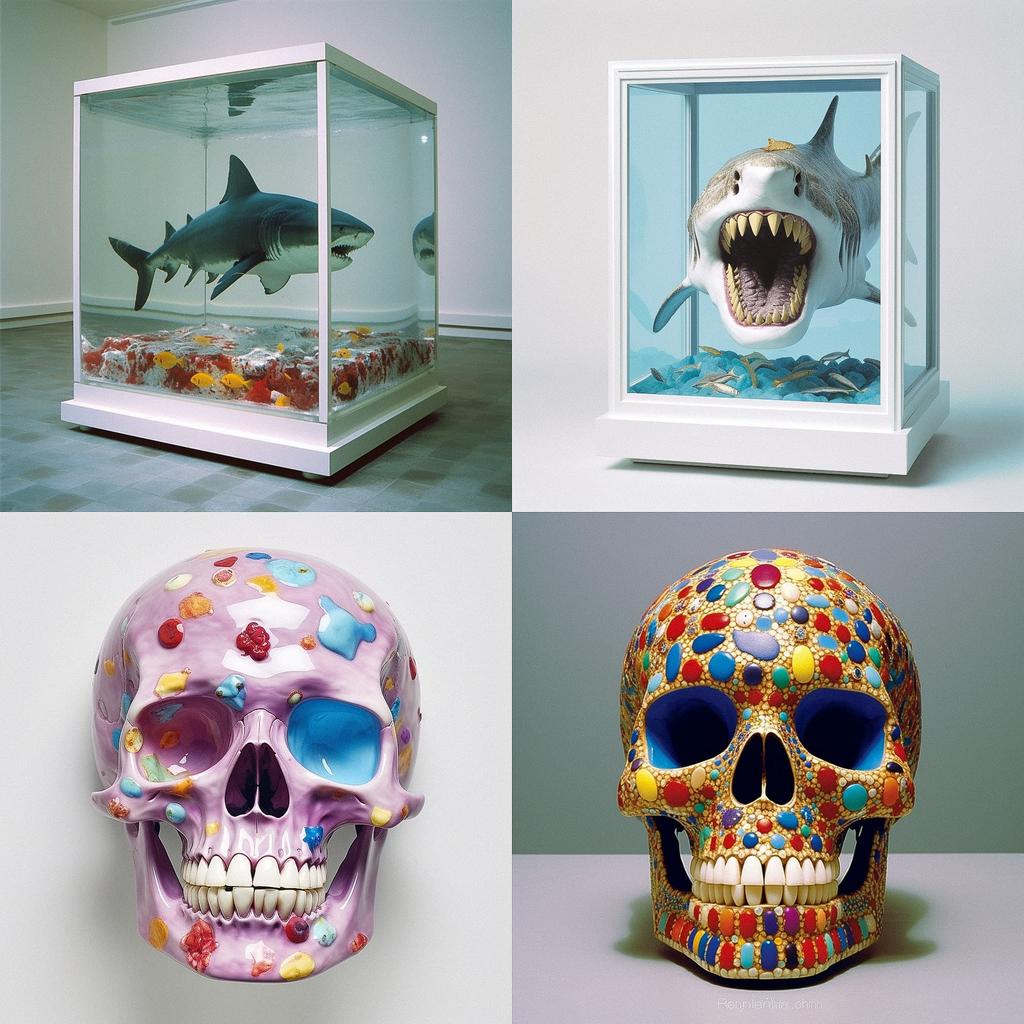 Damien Hirst style, Midjourney V5.1, render 1 of 4
