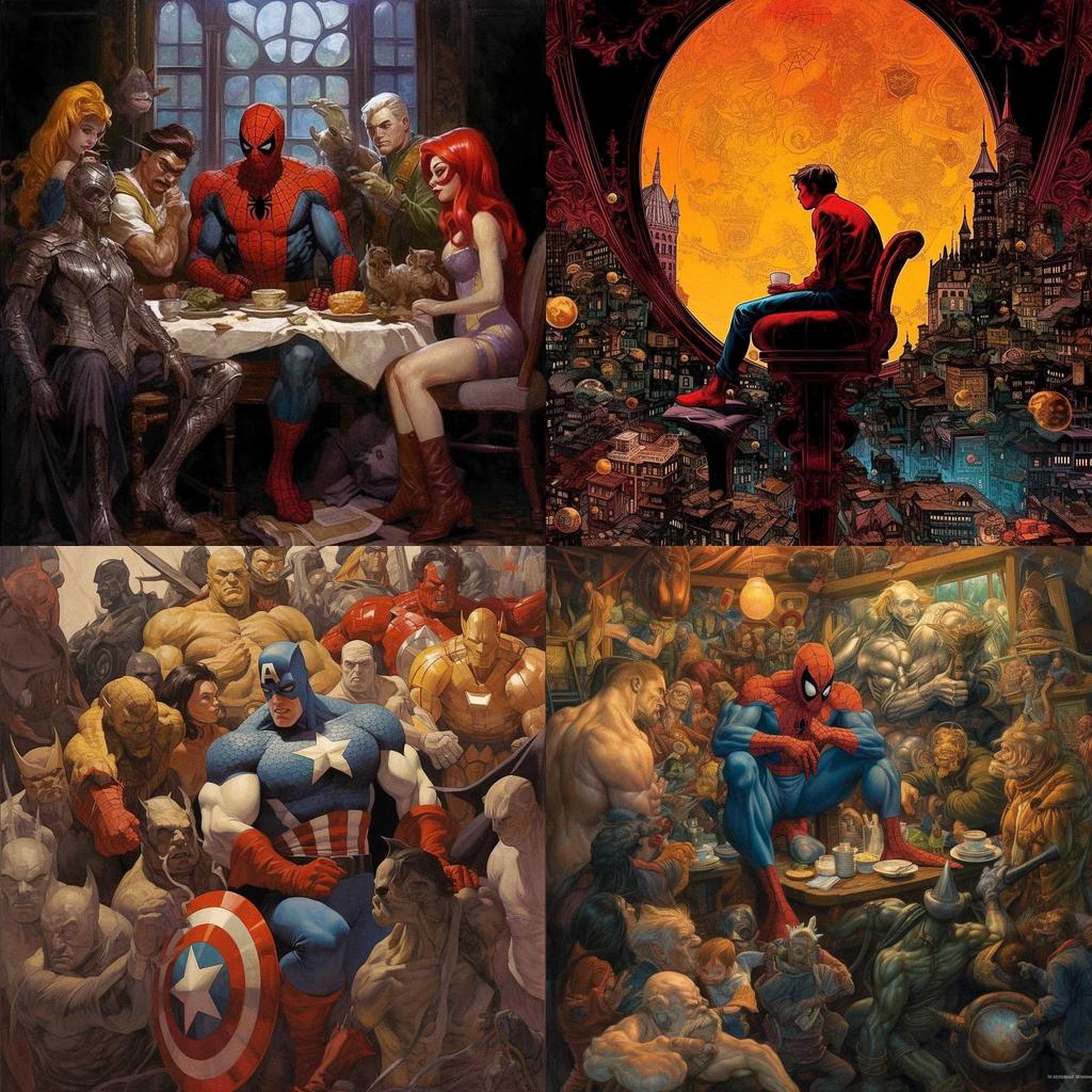 Dan Slott style, Midjourney V5.1, render 1 of 4