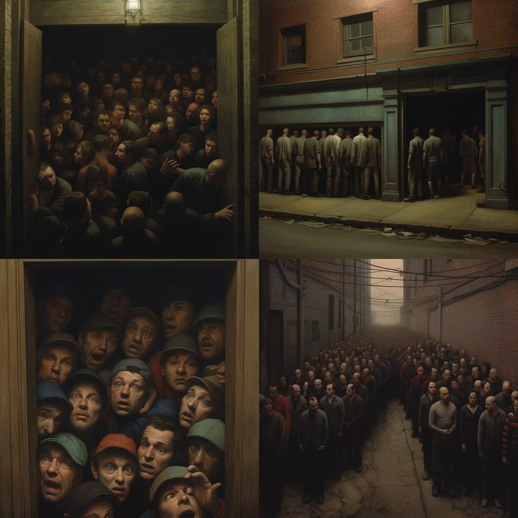 Dan Witz style, Midjourney V5.1, render 1 of 4