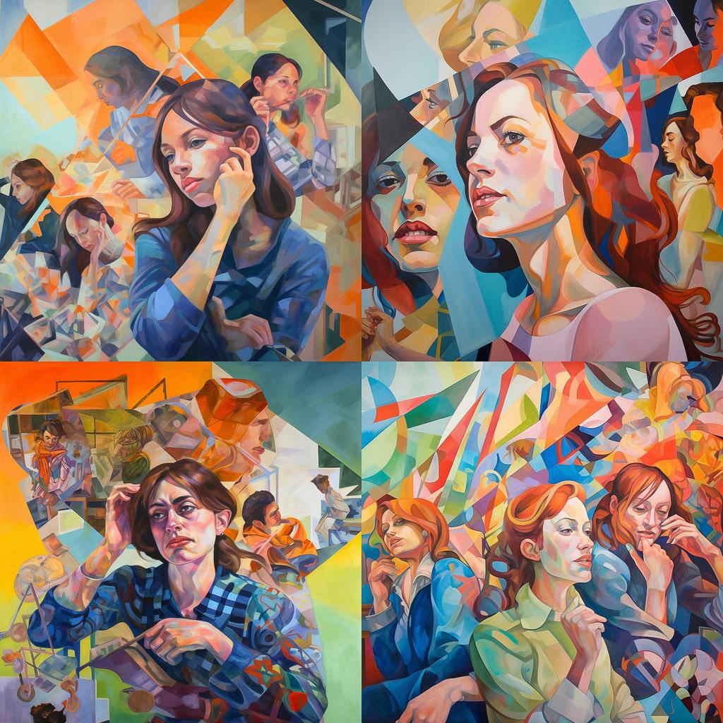 Dana Schutz style, Midjourney V5.1, render 1 of 4