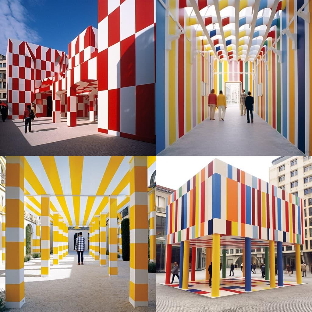 Daniel Buren style, Midjourney V5.1, render 1 of 4