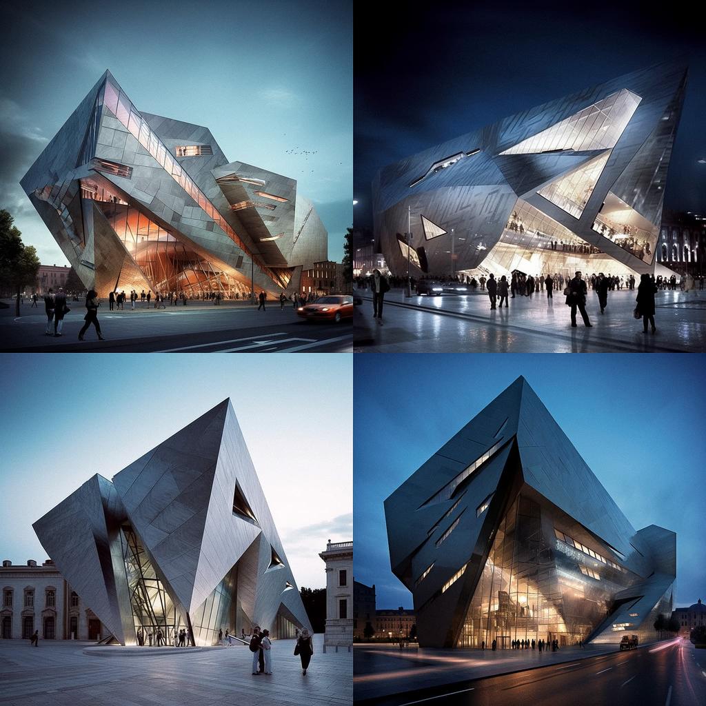 Daniel Libeskind style, Midjourney V5.1, render 1 of 4