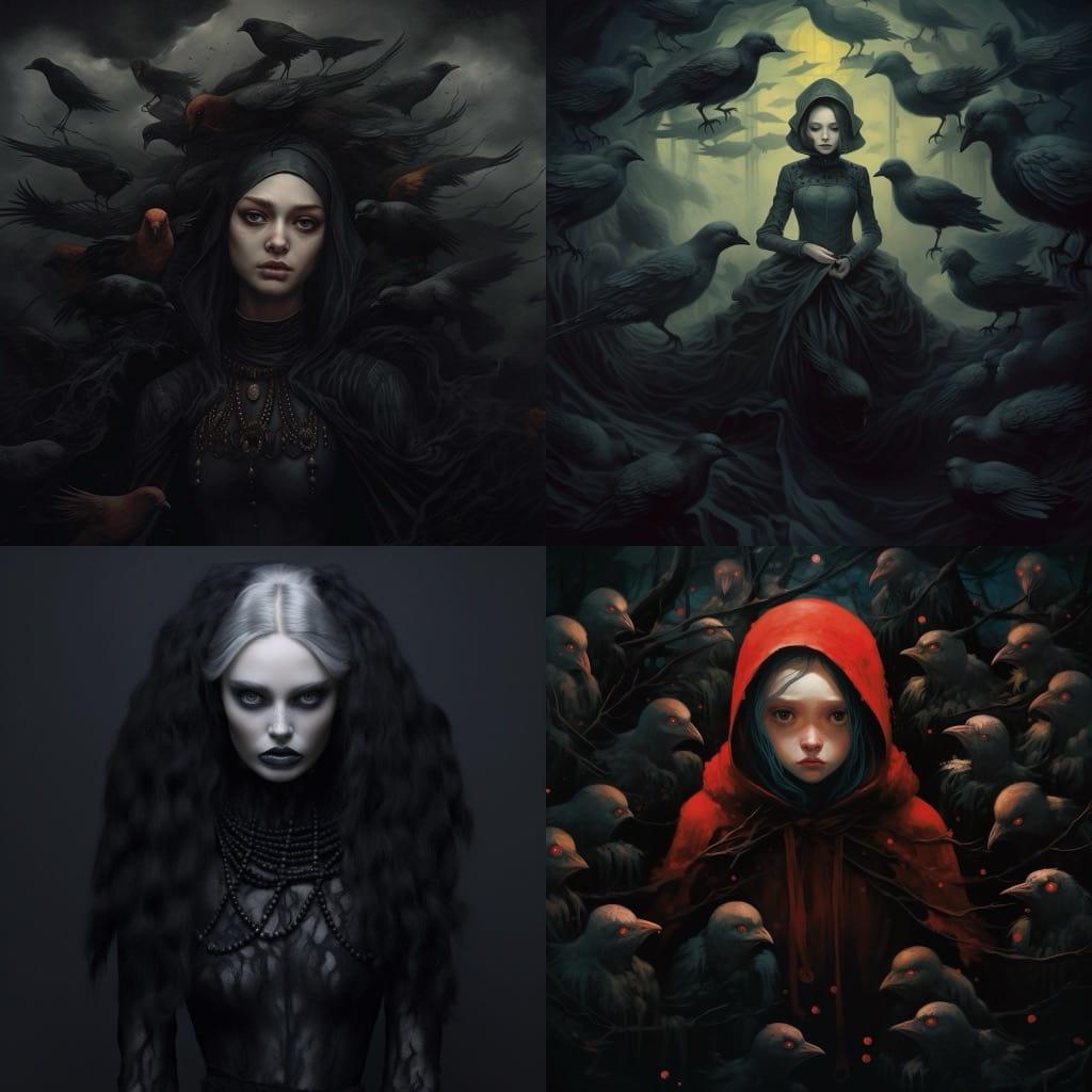 Dark foreboding colors style, Midjourney V5.1, render 1 of 4