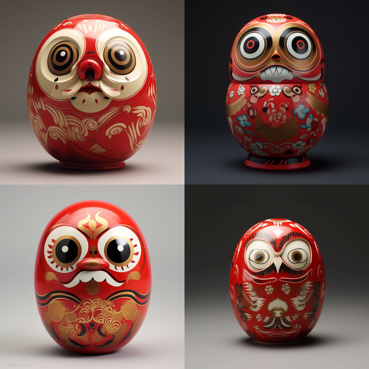 Daruma doll style, Midjourney V5.1, render 1 of 4