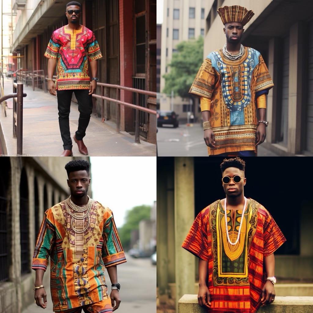 Dashiki fashion style, Midjourney V5.1, render 1 of 4