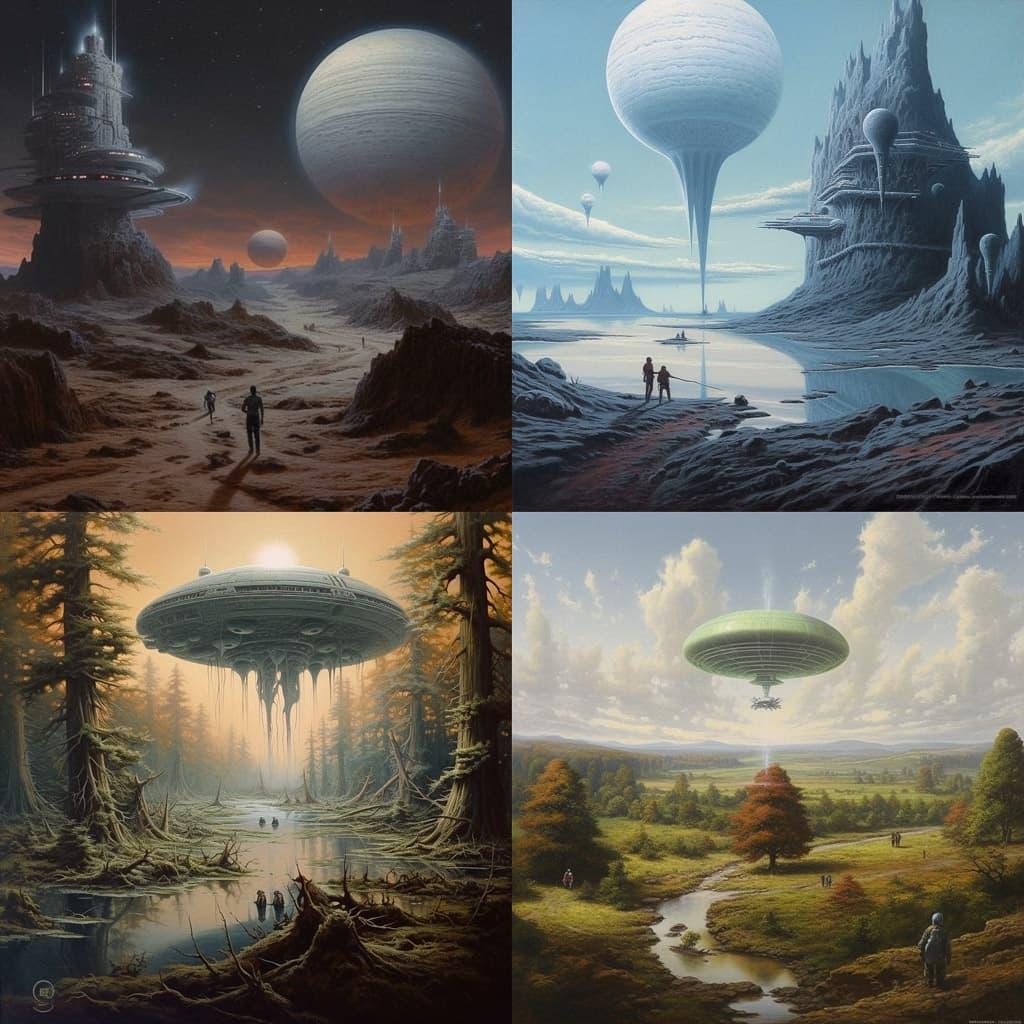 David A. Hardy style, Midjourney V5.1, render 1 of 4