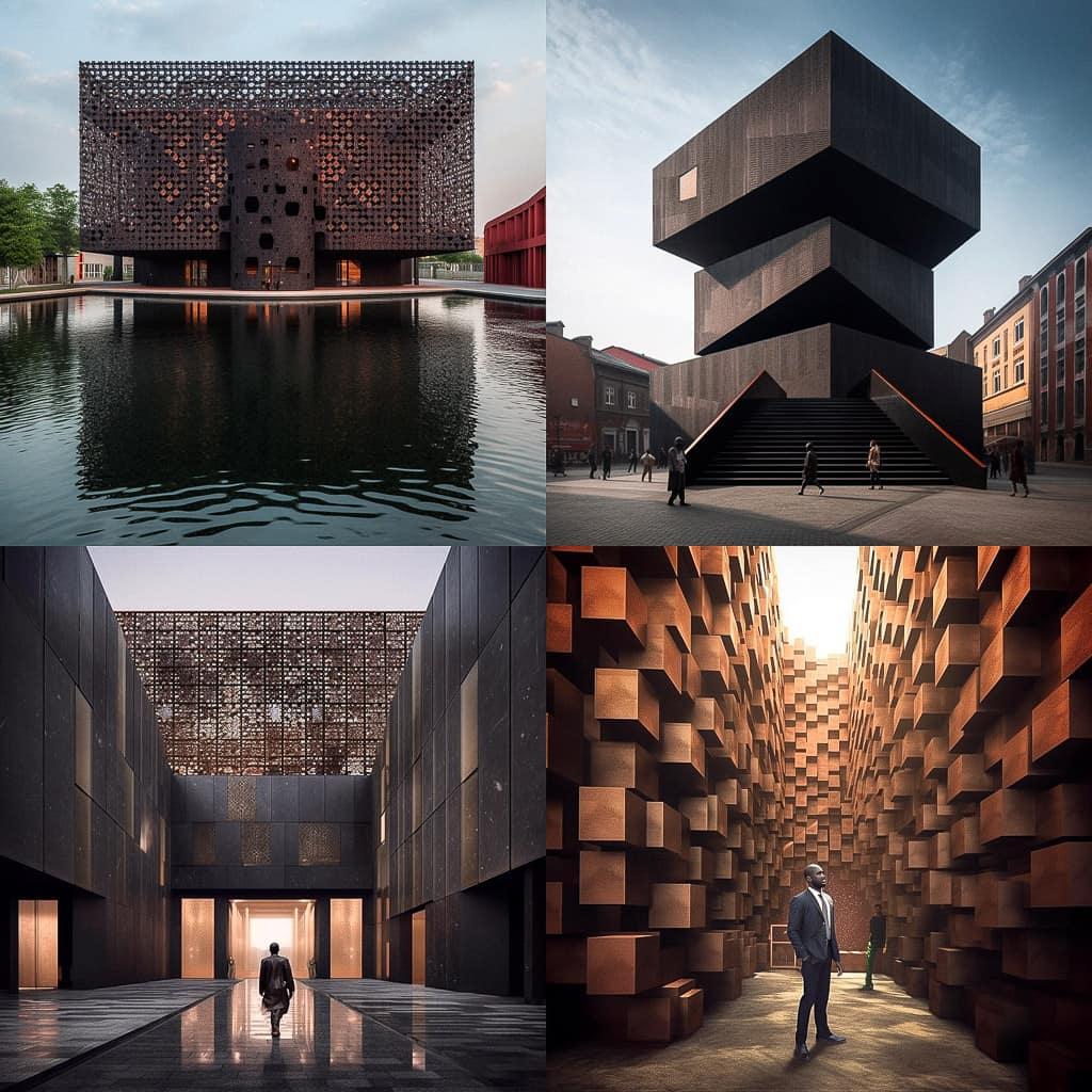 David Adjaye style, Midjourney V5.1, render 1 of 4