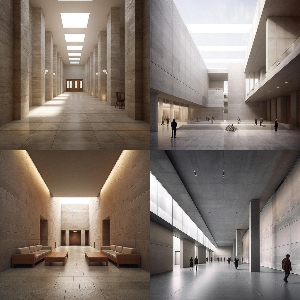 David Chipperfield style, Midjourney V5.1, render 1 of 4