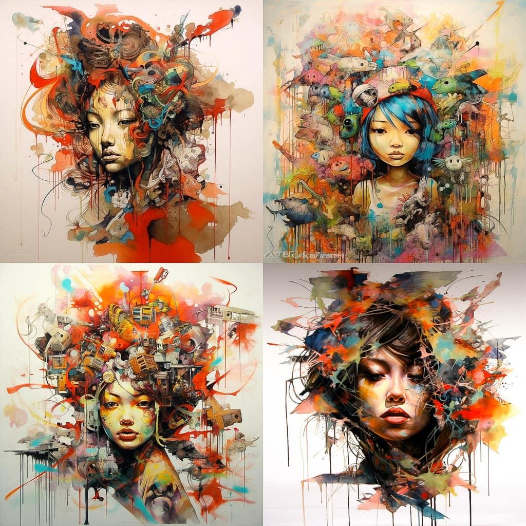David Choe style, Midjourney V5.1, render 1 of 4