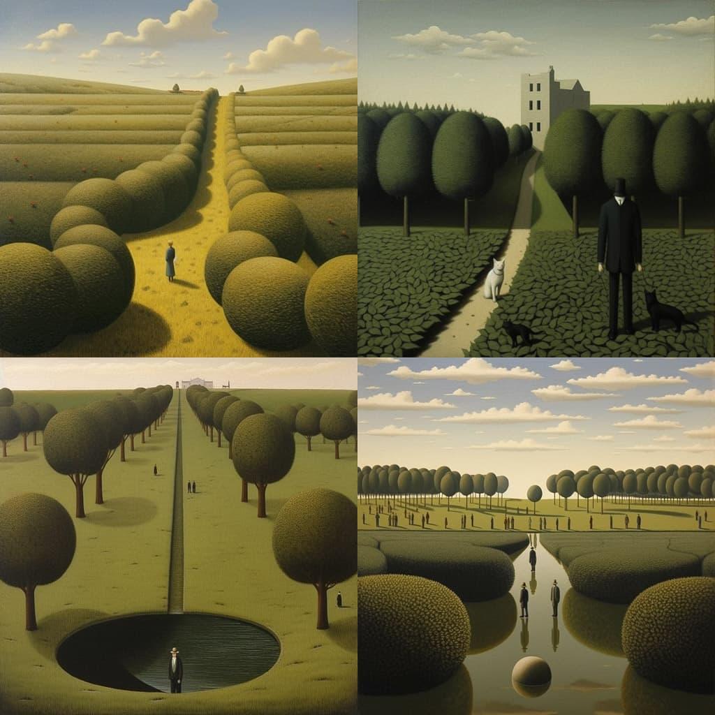 David Inshaw style, Midjourney V5.1, render 1 of 4