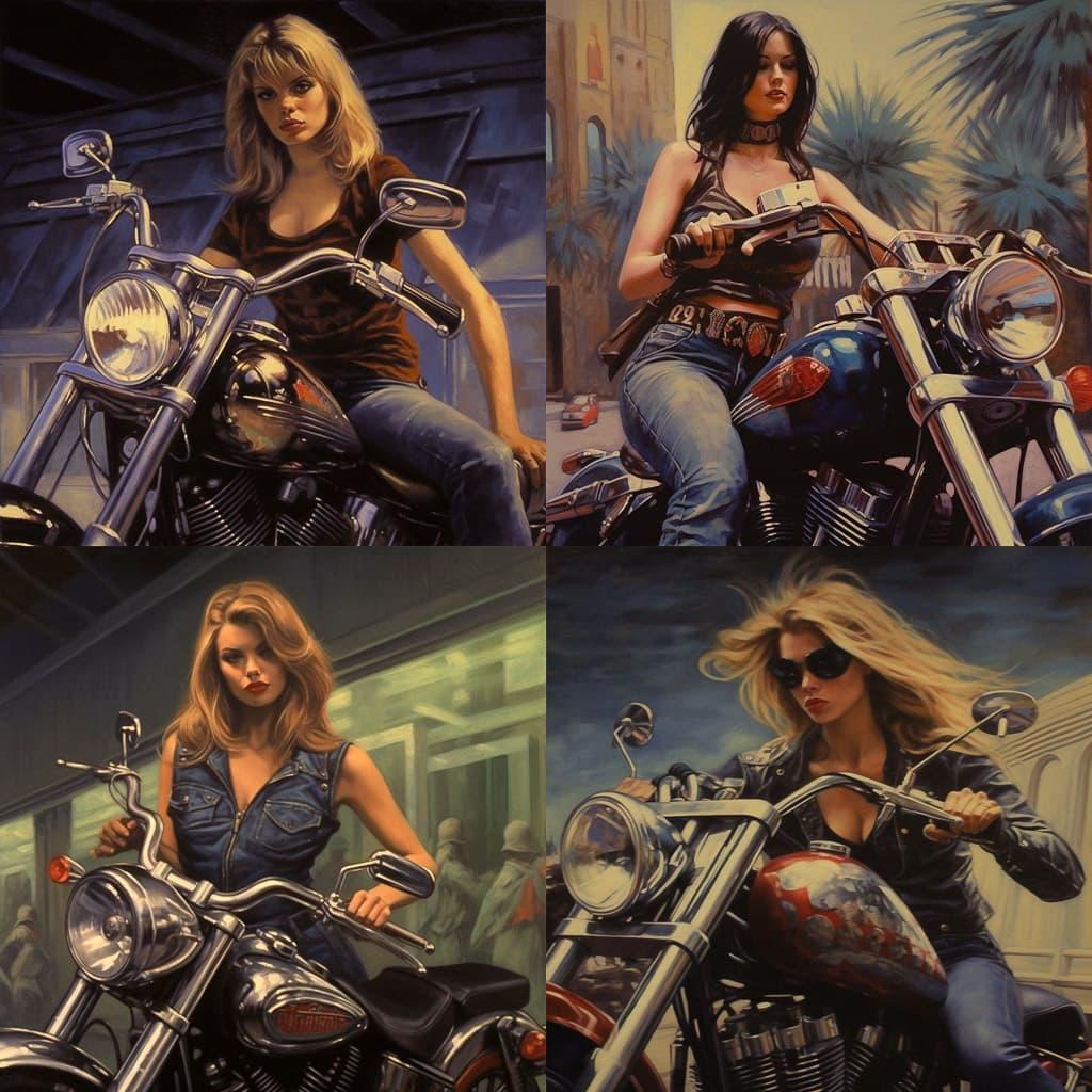 David Mann style, Midjourney V5.1, render 1 of 4