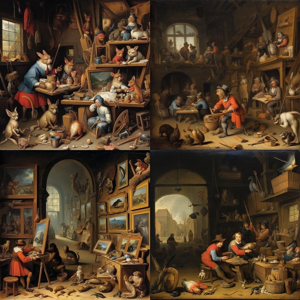 David Teniers the Younger style, Midjourney V5.1, render 1 of 4