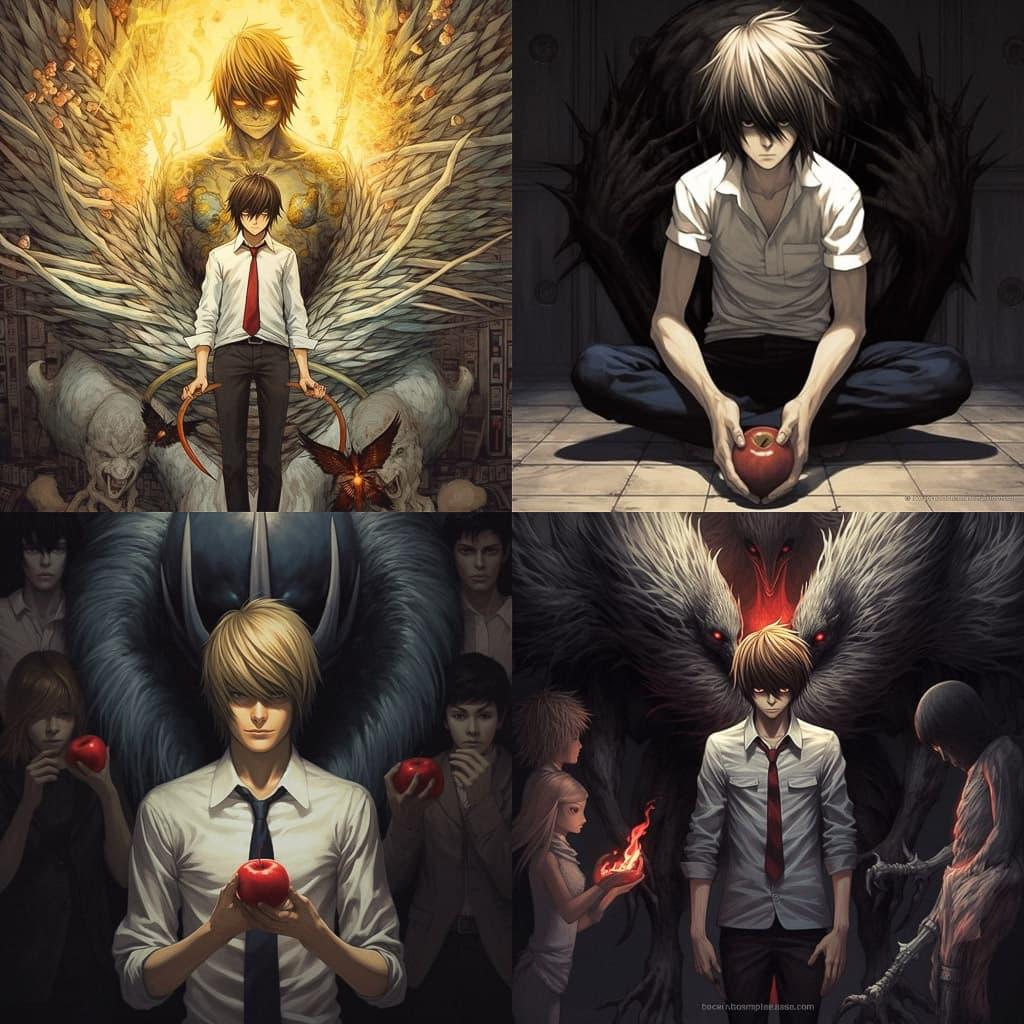 Death Note style, Midjourney V5.1, render 1 of 4