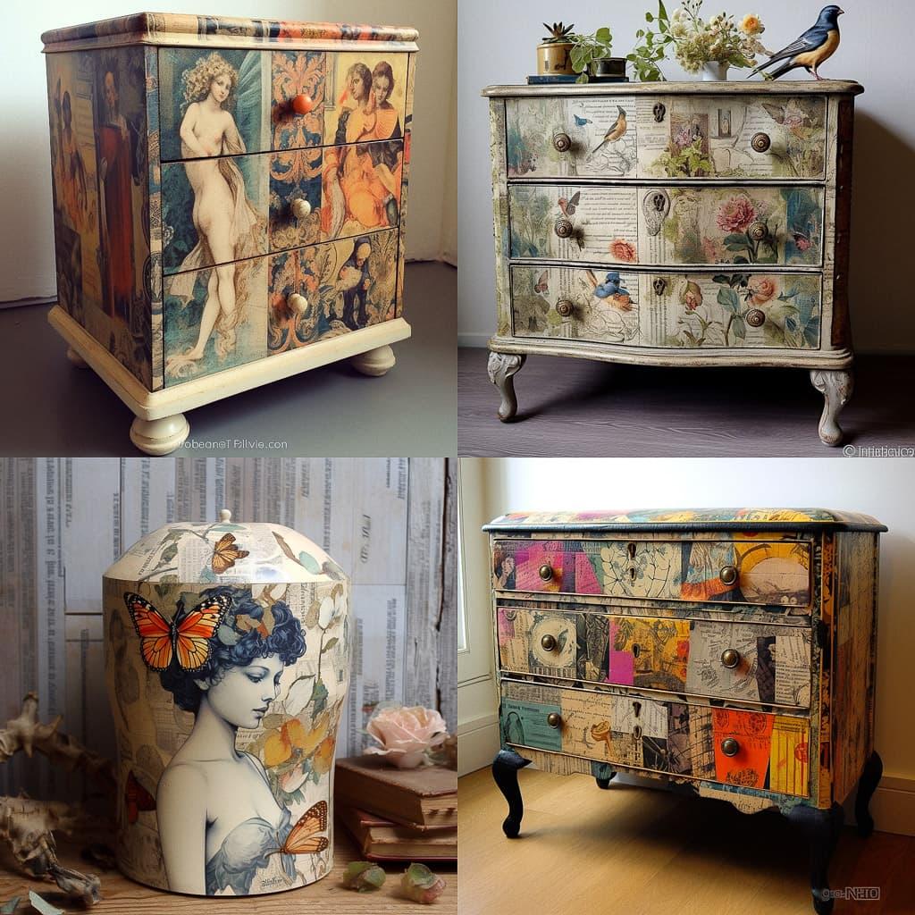Decoupage style, Midjourney V5.1, render 1 of 4