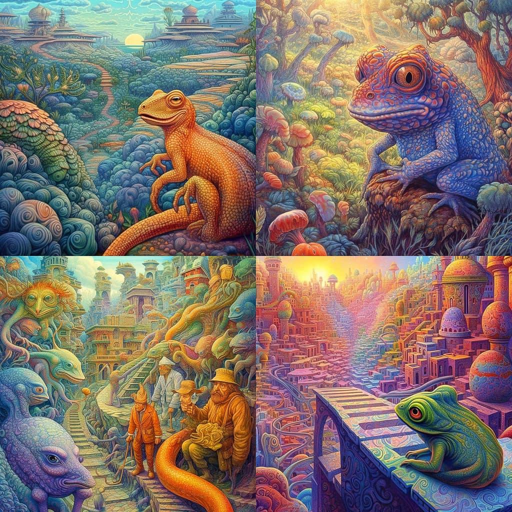 DeepDream style, Midjourney V5.1, render 1 of 4