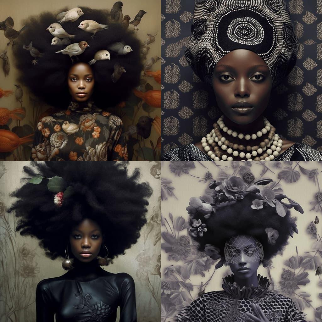 Delphine Diallo style, Midjourney V5.1, render 1 of 4