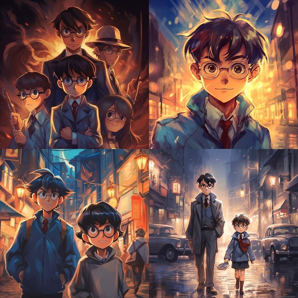Detective Conan style, Midjourney V5.1, render 1 of 4