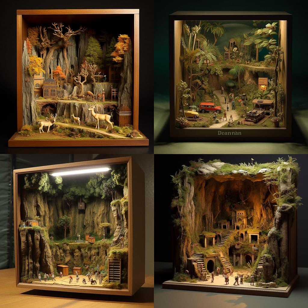 Diorama style, Midjourney V5.1, render 1 of 4