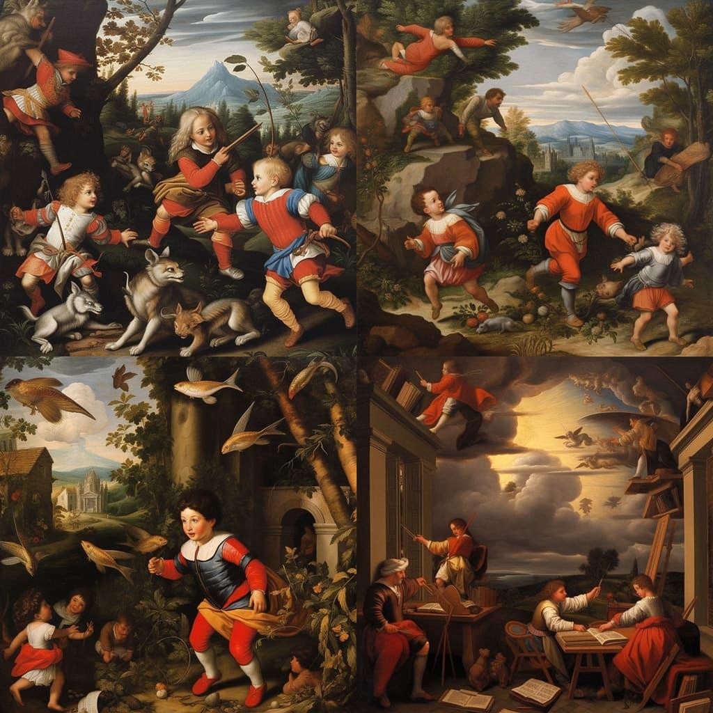 Domenichino style, Midjourney V5.1, render 1 of 4