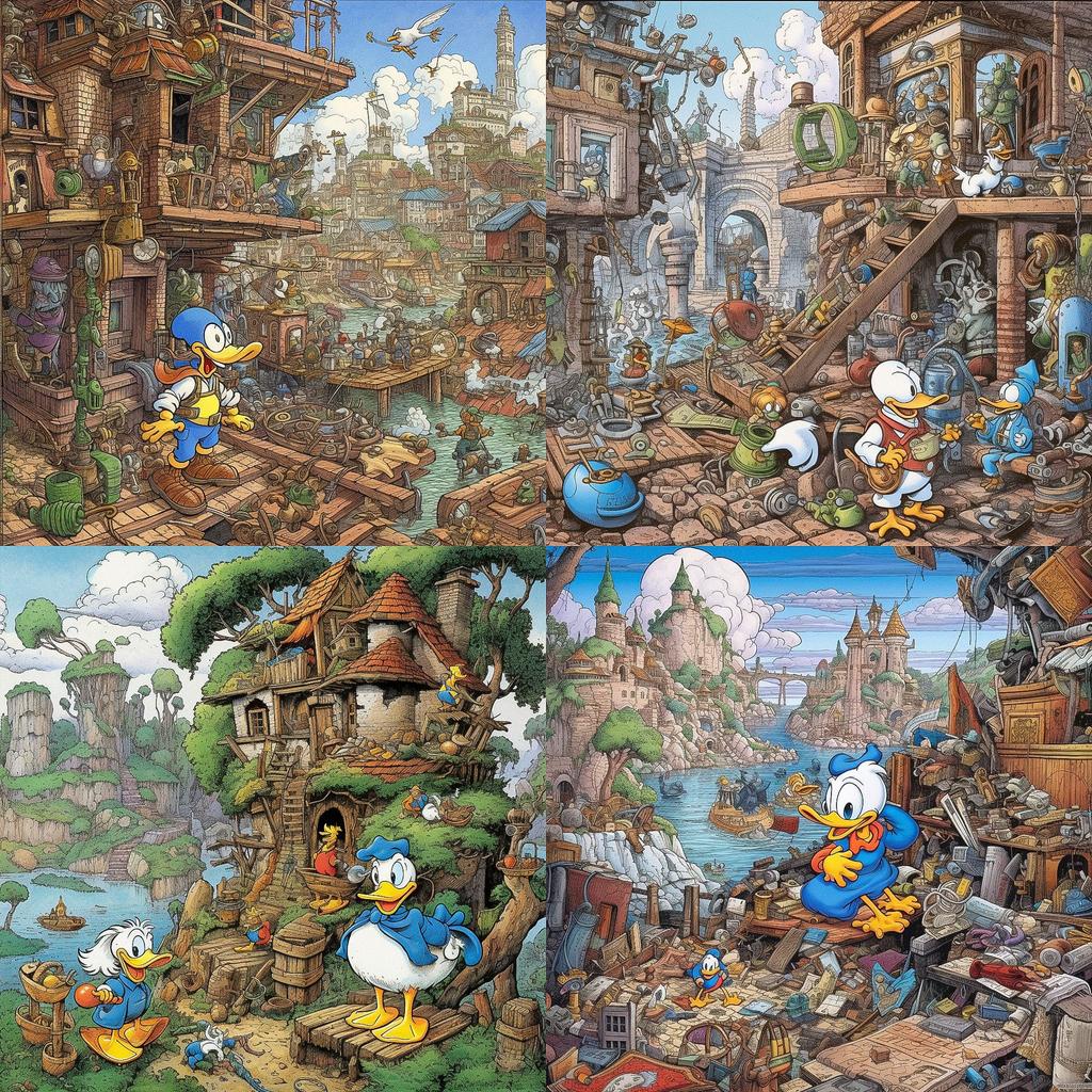 Don Rosa style, Midjourney V5.1, render 1 of 4