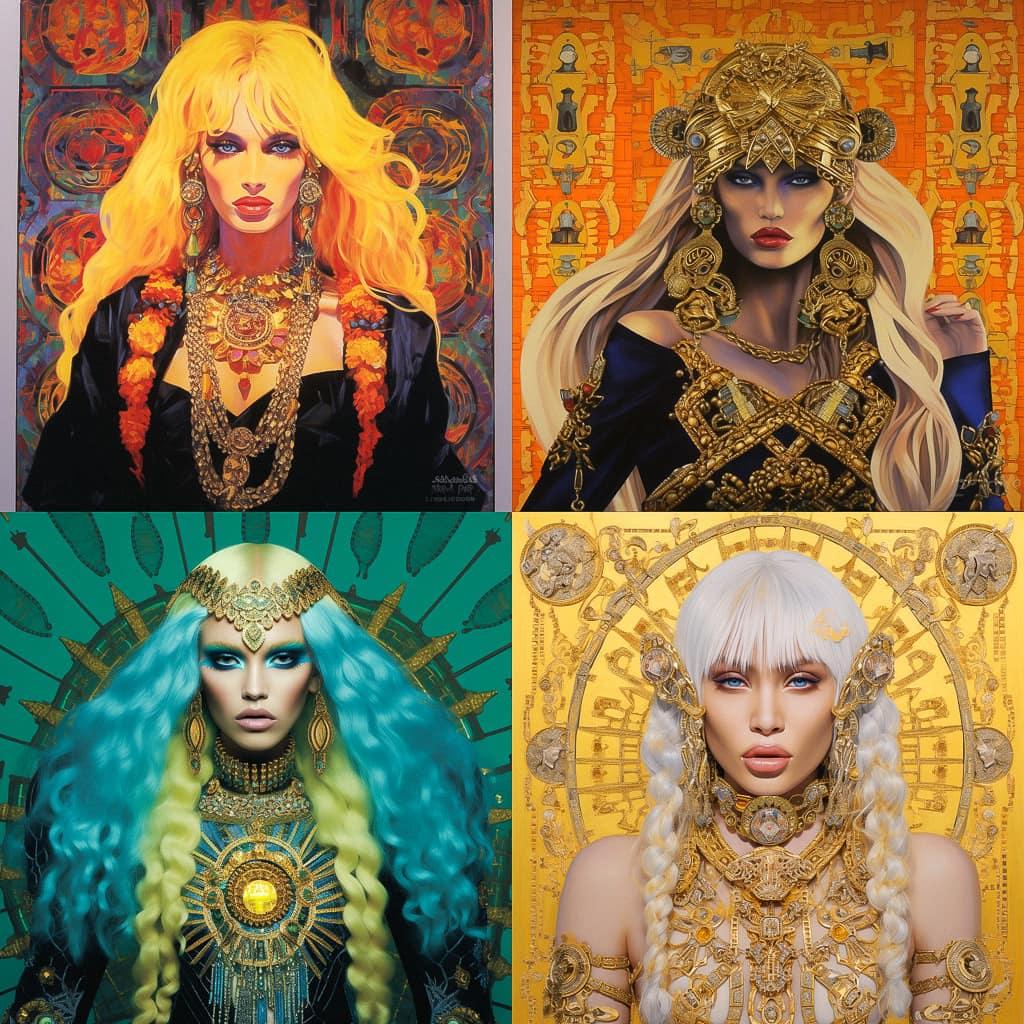 Donatella Versace style, Midjourney V5.1, render 1 of 4