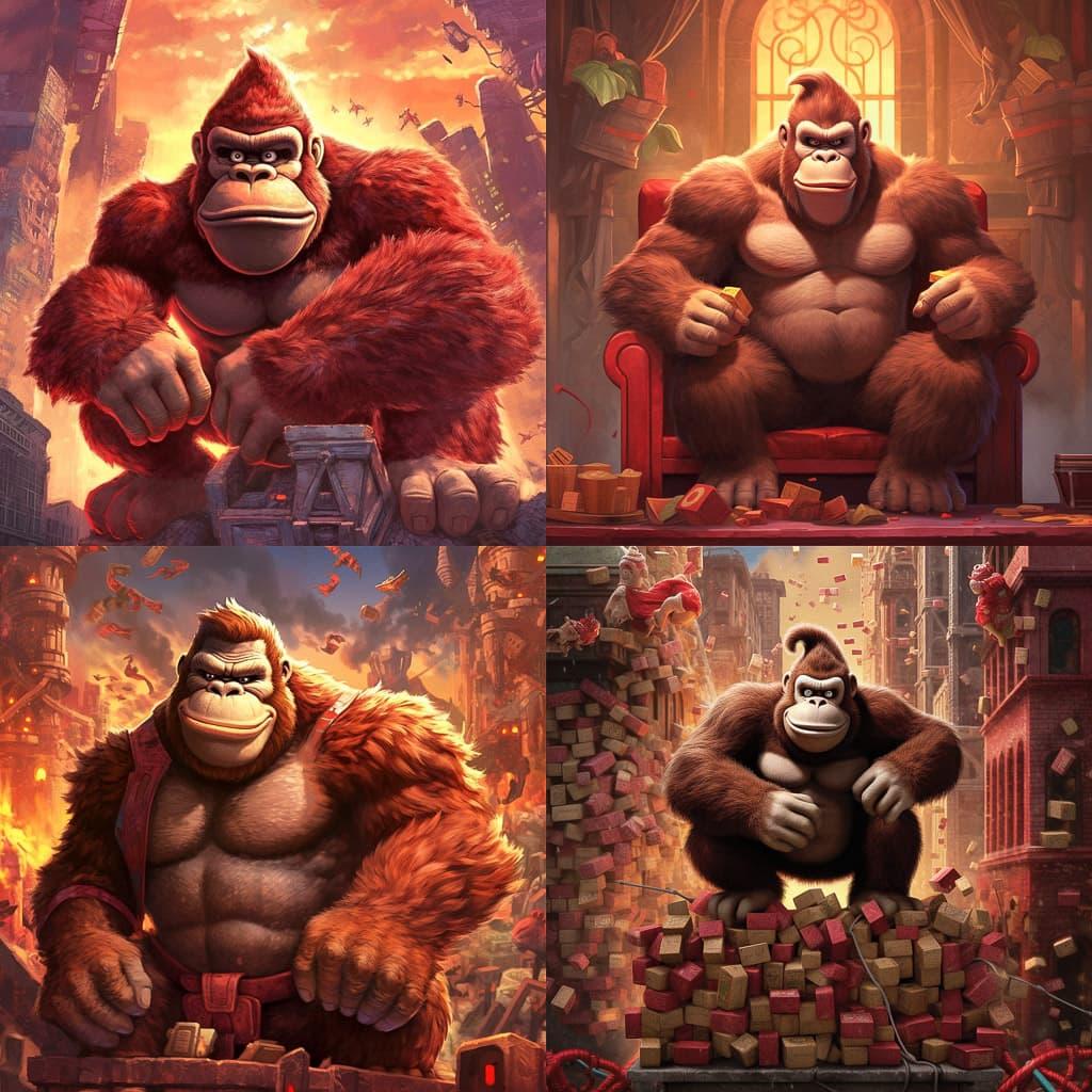 Donkey Kong style, Midjourney V5.1, render 1 of 4