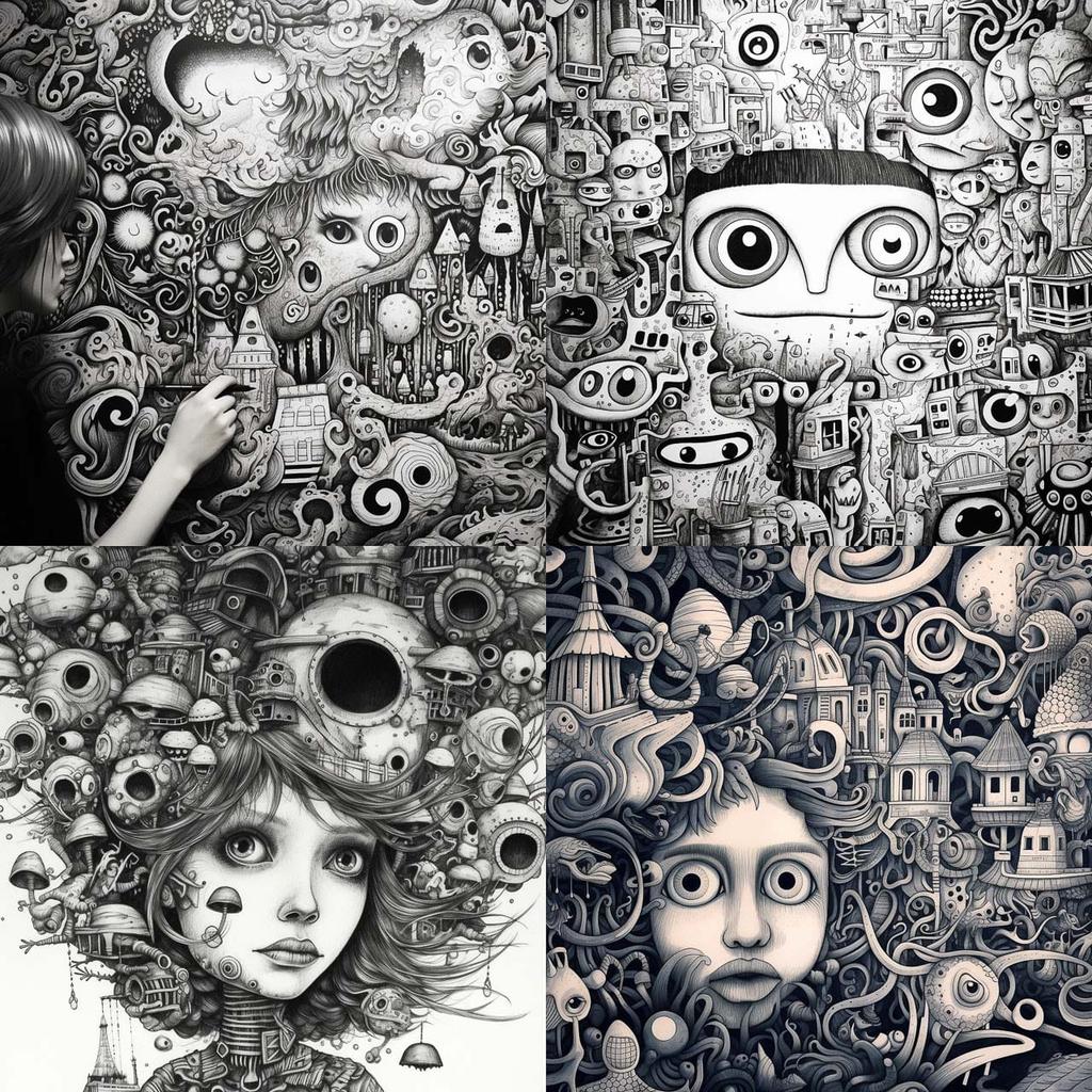 Doodle style, Midjourney V5.1, render 1 of 4