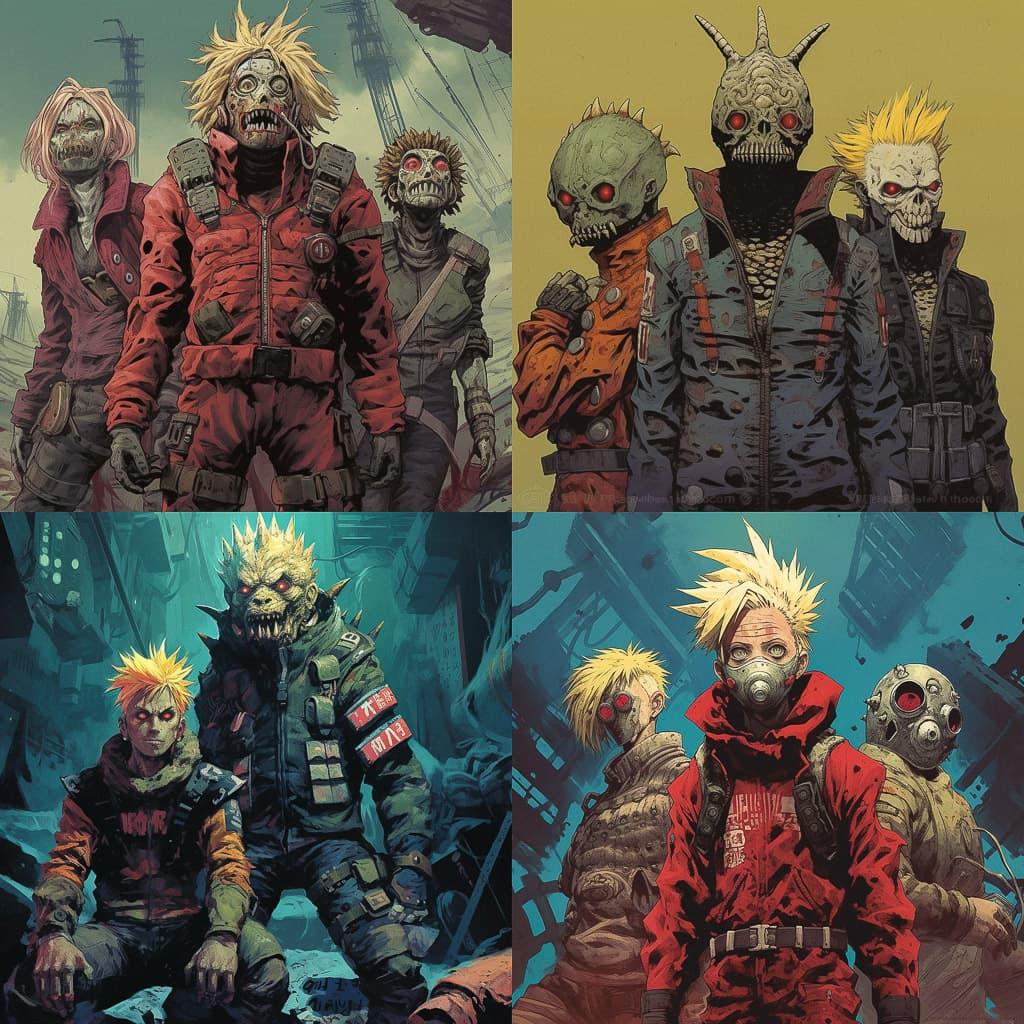Dorohedoro style, Midjourney V5.1, render 1 of 4