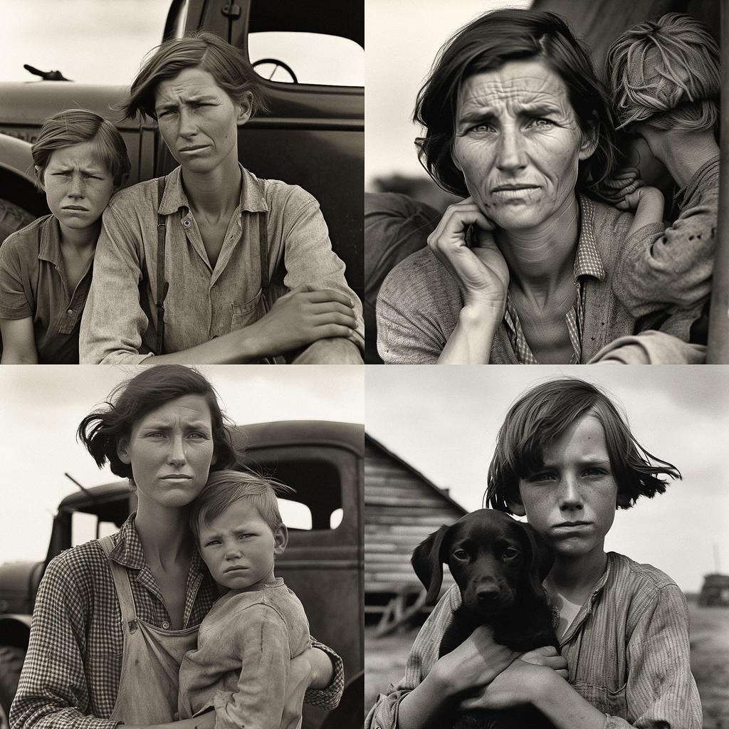 Dorothea Lange style, Midjourney V5.1, render 1 of 4