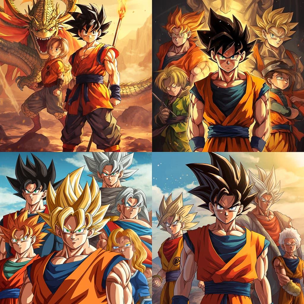 Dragon Ball Z style, Midjourney V5.1, render 1 of 4
