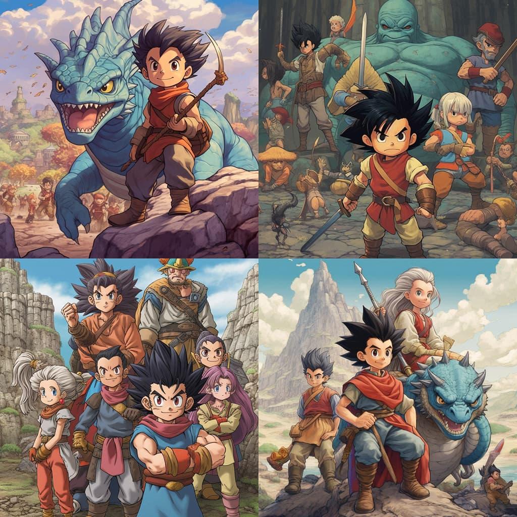 Dragon Quest: The Adventure of Dai style, Midjourney V5.1, render 1 of 4
