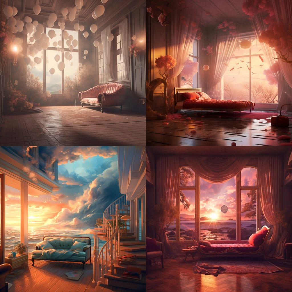 Dreamy atmosphere style, Midjourney V5.1, render 1 of 4