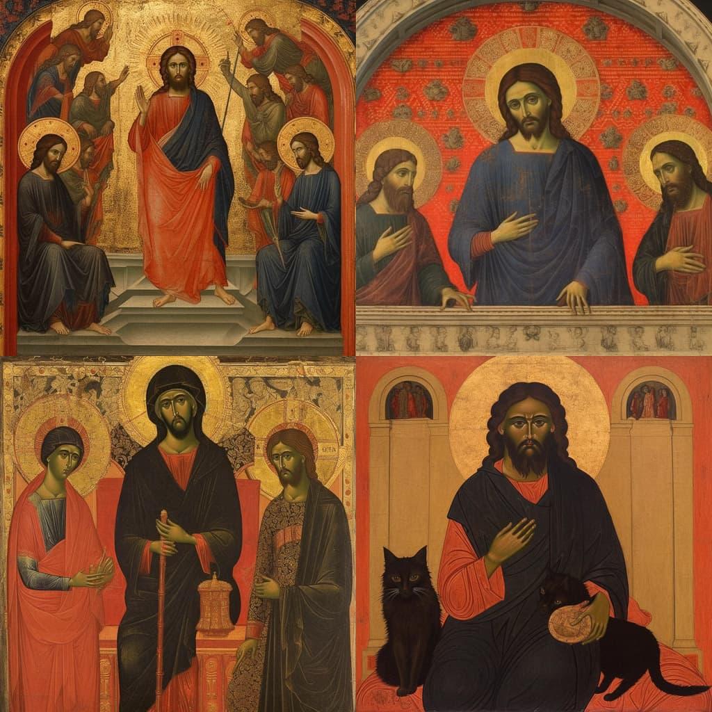 Duccio style, Midjourney V5.1, render 1 of 4