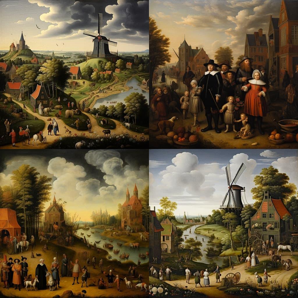 Dutch Golden Age style, Midjourney V5.1, render 1 of 4